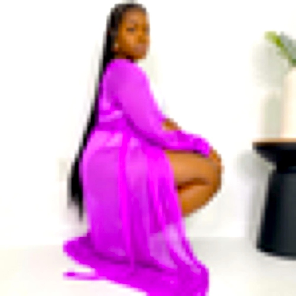 Orchid color sheer duster with belt 2x